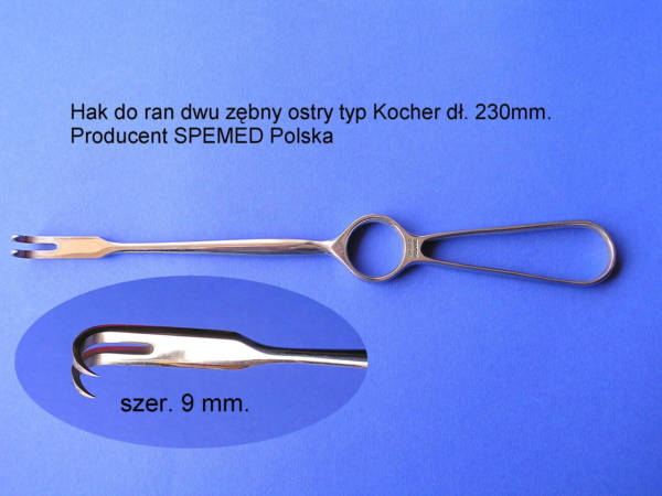 Hak Kocher 2- zębny ostry 230mm