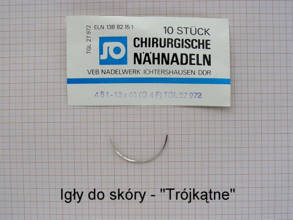 Igły chir. do skóry- 1/2 koła. G 4