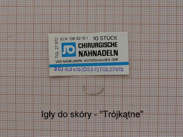 Igły chir. do skóry- 1/3 koła. OB 5